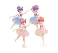 Mobestech 4pcs Ballerina Girl Cake Topper Dancing Girl Statues for Home Decor Party Decorations Birthday Celebrations Tabletop Ornaments for Various Occasions