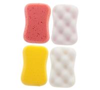 Mobestech 4pcs Bath Sponges Soft Skin-Friendly Exfoliating Scrubbers for Shower and Bathing Material with Gentle Massage Highly Absorbent Bathroom Cleaning Tools Random Colors Random Color