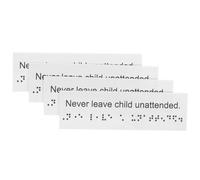 Mobestech 4pcs Braille Attention Sign Outdoor Braille Sign PVC Portable Reading Plastic Label Board for Visually Impaired Use in Public Areas and Home