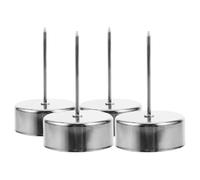 Mobestech 4Pcs Candle Holder with Spike Metal Candle Spike Holder Iron Minimalist Style Versatile Use Silver for Birthday Cakes and Family Gatherings