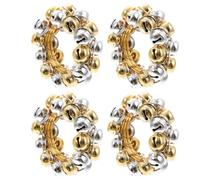 Mobestech 4pcs Christmas Napkin Rings Xmas Napkin Buckles Stainless Steel Silver Elegant Decorative Clasp for Christmas Party Hotel Table Accessories