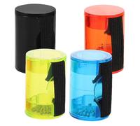 Mobestech 4pcs Colorful Ukulele Finger Sand Shakers Lightweight Plastic Percussion Bells for Guitar Mandolin Banjo Bands and Performances Black Red Blue Green