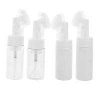 Mobestech 4pcs Face Brush Facial Dispenser Bubble Bottle Massage Brush Bottle for Cleaning Skincare Tools