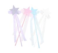 Mobestech 4Pcs Glitter Star Wands Portable Angel Wands for Stage Performance Birthday Parties Festivals Purple White Creative Fairy Stick for Adults