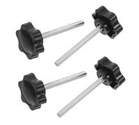 Mobestech 4pcs M6 Plum Blossom Knob Screws with Plastic Pads for Walker Arm Rest Attachment and Drive Walker Seat Easy Installation with Knurled Thumb Screws for Seniors Mobility Aids