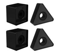 Mobestech 4pcs Mic Flags Triangle Square Microphone Flag Mic Logo Box Portable Interview Station Studio Equipment Supplies