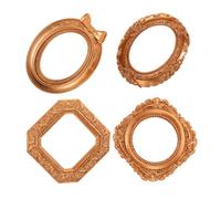 Mobestech 4pcs Mini Vintage Resin Photo Frames European Style Retro Collage Wall Hanging Display for Jewelry Home Decor Victorian Artistic Props
