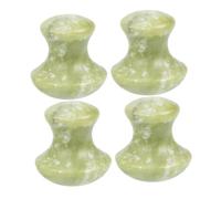 Mobestech 4pcs Natural Jade Guasha Massage Tools for Face and Body Cooling Mushroom-Shaped Facial Scraping Stones for Skin Care Compact Portable Spa Set for Neck and Facial Treatment