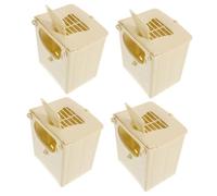 Mobestech 4pcs Plastic Hanging Bird Breeding Box Nesting House for Budgie Parakeet Finch Cockatiel with Perch Breeding Nest Cage Accessories