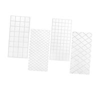 Mobestech 4pcs Plastic Pattern Cake Mold Baking Accessories for Fondant DIY for Jelly Pudding and Cheesecake Molds