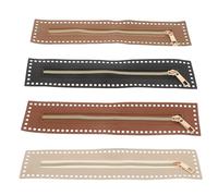 Mobestech 4pcs Pu Leather Zipper Pullers with Large Hole Crochet Zippers for DIY Bag Making Heavy Duty Non-Stick Stitch Sewing Accessories for Tote Bags Backpacks Purse Repairs Stable Metal