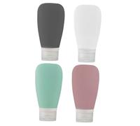 Mobestech 4pcs Silicone Dispensing Bottle for Travel for Toiletry Items like Emulsion Shampoo and Shower Gel Portable Subpackaging Bottle for Cosmetics Color Assorted style