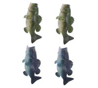 Mobestech 4pcs Simulated Sea Fish Model Artificial Bass Fish Animal Figurines Ornament Ocean Theme Party Supplies Marine Animal Figurine Plastic