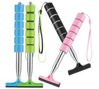 Mobestech 4Pcs Telescopic Car Mirror Squeegee Set Retractable Mini Windshield Wiper with Padded Handle for Side Mirrors and Windows Portable Automotive Water Scraper for Cars Trucks Boats