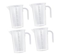 Mobestech 4Pcs Transparent Measuring Cups with Clear Graduations Spout for Accurate Liquid and Solid Measurement Cooking and Baking Tools