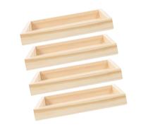 Mobestech 4pcs Unfinished Wooden Storage Trays for Blocks Puzzle Smooth Craft Serving Platters Multi-use Wooden Organizers for Building Blocks and Storage