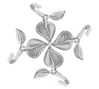 Mobestech 4pcs Vintage Leaf Cast Iron Wall Coat Hook for Towels and Caps | Single Wall Mounted Hanger, Silver Finish, Rustic Door Back Use, Space Saving Entryway Organizer