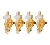 Mobestech 4pcs Vintage Style Cross Brooch Set for Men and Women, Alloy Material with Golden Colour, Resisting Tarnish and Secure Design, for Prayer Activities and Daily Wear