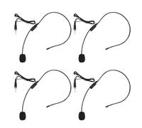 Mobestech 4pcs Wired Headset Microphone Condenser Mic with Screw Thread Plug for Voice Amplifier, Head-mounted Earhook Microphone Set Suitable for Portable Speaker and Multimedia Use
