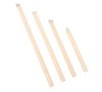 Mobestech 4pcs Wooden Bird Perches for Cage Set with Screws, Natural Wood Parrot Perch Rods in 15/20/25/30cm Sizes, Suitable for Small Birds and Parakeets Birdcage Accessories