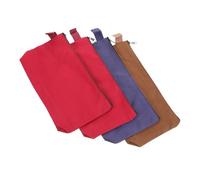Mobestech 4pcs Zipper Canvas Pencil Bags Pen Pouches Portable Stationery Cases for Students with Large Capacity in Red, Brown, and Blue for School and Travel Organization