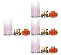 Mobestech 4sets Ceramic Pumpkin Base Nail Art Practice Stand with Gold Metal Nail Plate Holders Includes Orange Pumpkin Holder Gold for Manicure Display and Training