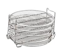 Mobestech 5-layer Stainless Steel Air Fryer Dehydrator Rack Accessory Compatible with Ninja Foodi 6.5qt 8qt, Multi-tier Cooker Stand for Baking and Roasting Random Color