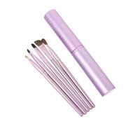Mobestech 5 Pcs Purple Aluminum Case Eye Makeup Brushes Small Horse Hair Cosmetic Eye Blending Tools Lightweight for All Skin Types