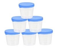 Mobestech 50pcs 40ml Sample Cups Lids Leak Proof Plastic Containers Graduated for Medical Laboratory Home Liquid Storage