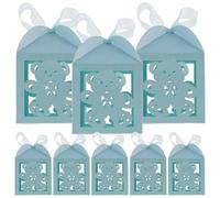 Mobestech 50pcs Hollow Bear Candy Boxes Paper Cloth Sweets Basket for Party and Shower Small Object Storage Decoration