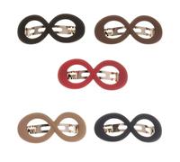 Mobestech 5Pcs 8-Shaped Spring Hair Clips for Women Thick Hair, Ponytail Holder Barrette Set, Styling Grip Barrettes for Updo Bun and Half-Up Hairstyles, Black Red Blue Brown Colors