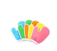 Mobestech 5pcs Bathing Gloves Exfoliating Scrub Mitts for Shower Spa Deep Cleansing and Dead Skin Removal Unisex Fit with Random Colors Random Color