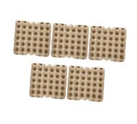 Mobestech 5pcs Beige Paper Pulp Egg Trays with Stackable Design and Protective Features Reusable 30-count Egg Holder for Refrigerator Storage and Bulk