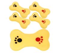 Mobestech 5pcs Bone-shaped Pet Sound Chew for Dogs, Bath Sound Paw Print Design, Sturdy Squeaky Playthings for Interactive Pet and Fun