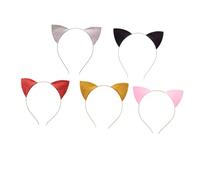Mobestech 5pcs Cat Ear Hair Band Glitter Headband Fashion Halloween Party Decoration Tabby Cat Ears Hair Glitter Random Color