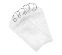 Mobestech 5pcs Clear Luggage Tag Holder with Steel Ring PVC Vertical Badge Protector for Travel and Cruise Suitcases Secure Id Card Lanyard Pouch