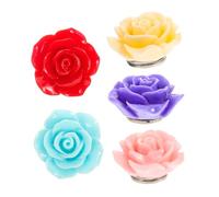 Mobestech 5pcs Diamond Art Magnet Cover Holder Rose Shape Cross Stitch DIY Craft Tool Red Blue Pink Purple Yellow for Precise Placement and Versatile Use