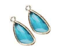 Mobestech 5PCS DIY Jewelry Accessories Irregular Waterdrop Glass Pendants Transparent Sky-blue Multi-purpose Charms for Women Necklace Earring Bracelet Making