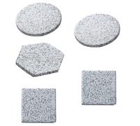Mobestech 5pcs Granite and Heat Insulation Cup Mat with Non-skid Cork Base, Easy to Clean Desktop Coaster for Home Use Featuring Simple and Elegant Design, Protecting Surfaces from Heat