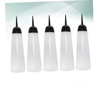 Mobestech 5pcs Hair Dye Bottles with Refillable Design and Oblique Nozzle for Precise Hair Coloring Anti-leak Shampoo Containers for Salon Use Plastic with Measurement Marks