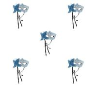 Mobestech 5pcs Handheld Dragon Venetian Mask with Stick Decorative Butterfly for Mardi Gras Prom Ball Party Costume Accessory