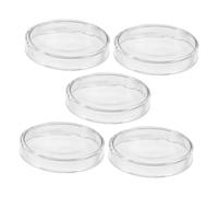 Mobestech 5pcs High Borosilicate Glass Petri Dishes Thickened Clear Laboratory Plates for Microbiology Tissue Culture Plant Growth Reusable Sterilizable Science Experiment Containers