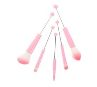 Mobestech 5pcs Makeup Brush Diy Metal Handle Beads Makeup Brushes Kit for Eyeshadow Foundation Blending