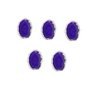 Mobestech 5pcs Natural Agate Stone Slice Pendant DIY Hanging Charms Accessories for Jewelry Making Necklace Sweater Zipper Random Style