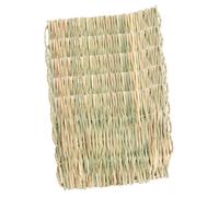 Mobestech 5pcs Natural Woven Grass Mats Breathable Small Animal Bedding Nest Mats for Rabbits Hamsters Guinea Pigs Four Seasons Warm Cooling Pet Bed