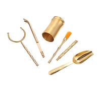 Mobestech 5Pcs Pure Copper Canisters for Tea Ceremony Accessories Bottles for Gong Fu Tea Tools for Home Decoration and Meditation and Elegant Design
