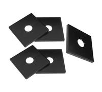 Mobestech 5pcs Square Shower Arm Cover Plate Black Abs with Precise Fit Coverage and Split Design, Flush Wall Hole Cover for Shower Pipe, for Hotels and Homes Plumbing Applications