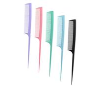 Mobestech 5pcs Tail Combs Set with Fine and Dense Teeth, Thickened Hair Parting Combs for Hairstyling and Salon Use, Multi-color Professional Hair Tools for Women and Men