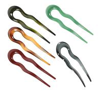 Mobestech 5pcs U-shaped Vintage Hair Pins Lightweight Plastic Retro Hair Forks for Women Comfortable French Bun Sticks with Smooth Edges Elegant Bridal Updo Accessories for Weddings and