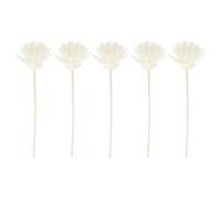 Mobestech 5pcs White Chrysanthemum Aroma Diffuser Sticks Made of Natural Rattan, Essential Oil Replacement Reeds for Home Fragrance and Air Refresh, for Bathroom and Bedroom